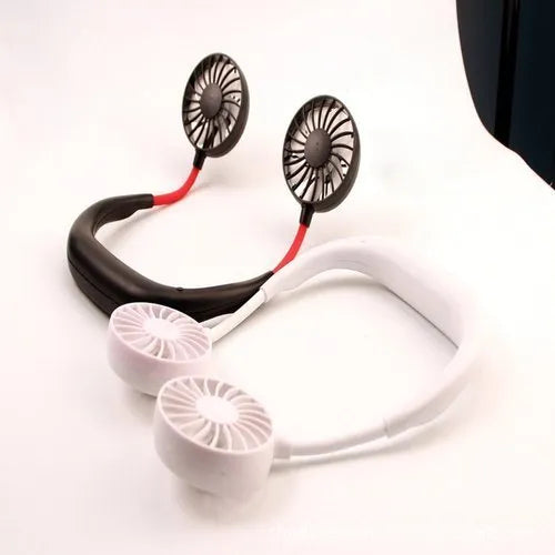 Hands Free Mini Neck Band | Usb Rechargeable Fan, 3 Mode (Random Colors)