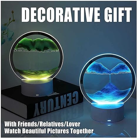 3D Color Quicksand Decor 3D Moving Sand Painting Table Lamp,Home Decor(random color)