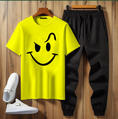 JBi  Printed Smile Summer Tracksuite ( Colour Yellow)