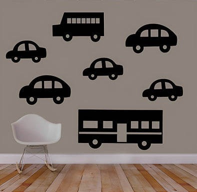 7 pec set Cars Kids room decoration Stickers MDF wood material