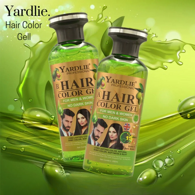 pack of 2 (200ml) Yardlie Hair Color Gel Black/dark brown