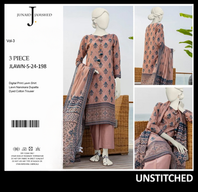 "JUNAID JAMSHED" Printed Lawn | Unstitched Collection 3 Pieces Casual Wear| Summer